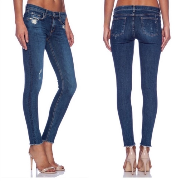 Distressed Mid Rise Skinny Jeans F2 